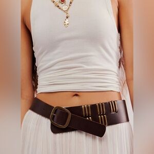 Free People Adler Brown Hip Belt Sz-M-L